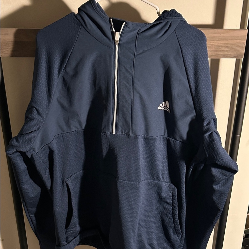 Adidas Dark Blue Half-Zip Hoodie